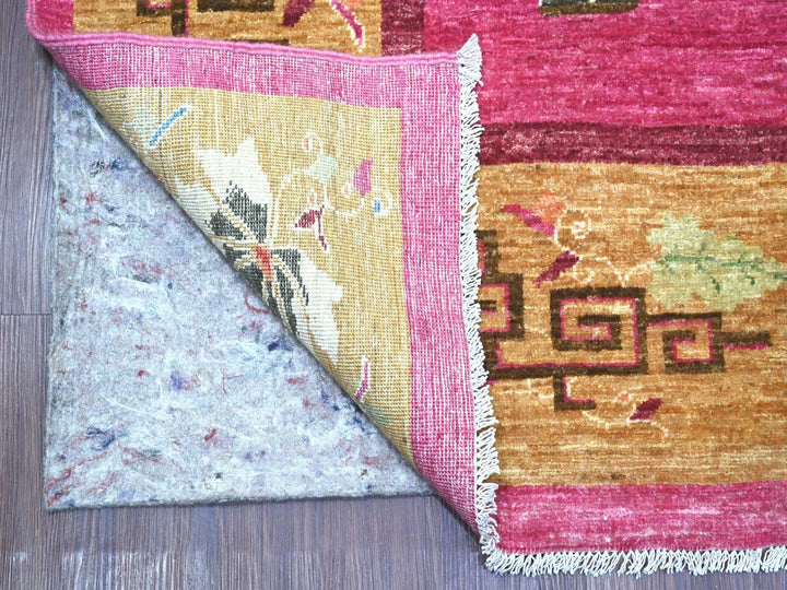 8'0" x 9'9" New Hand Knotted Pink Wool Rectangle Oriental Rug - MOA10222425