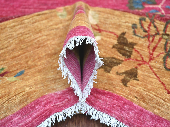 8'0" x 9'9" New Hand Knotted Pink Wool Rectangle Oriental Rug - MOA10222425