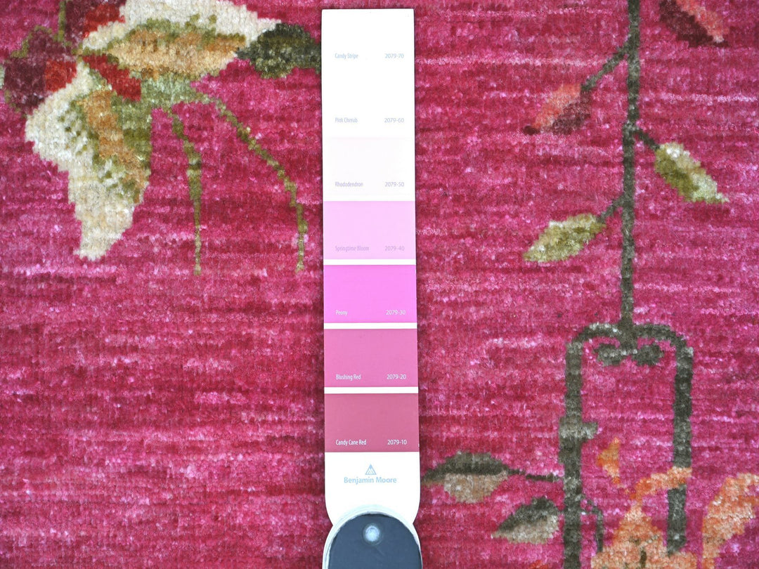 8'0" x 9'9" New Hand Knotted Pink Wool Rectangle Oriental Rug - MOA10222425