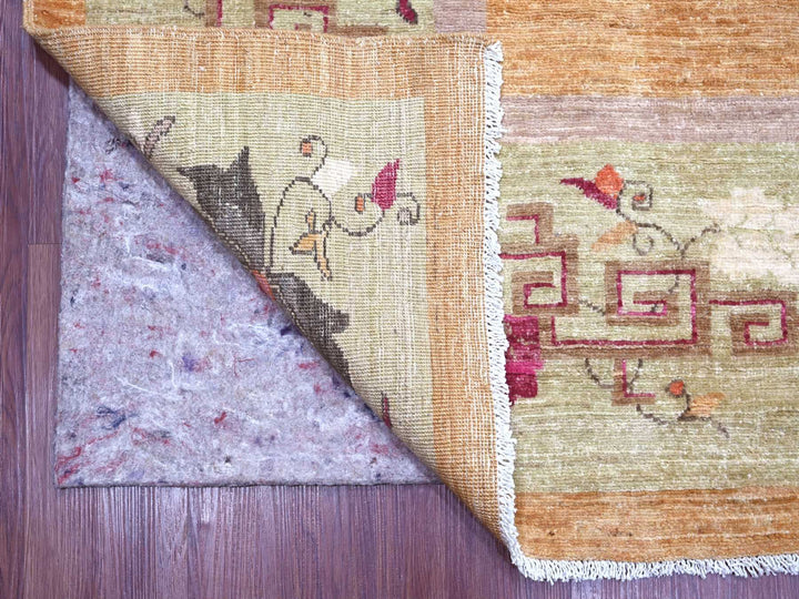 9'1" x 11'10" New Hand Knotted Brown Wool Rectangle Oriental Rug - MOA10222427