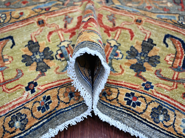 7'11" x 9'11" New Hand Knotted Grey Wool Rectangle Oriental Rug - MOA10222428