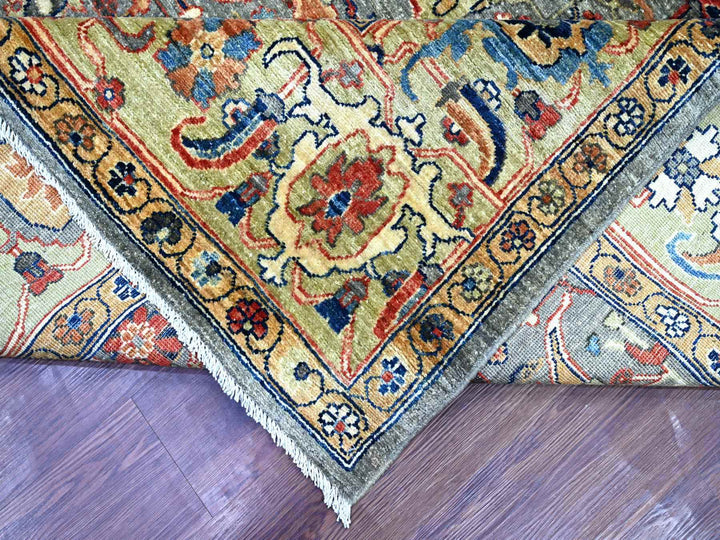 7'11" x 9'11" New Hand Knotted Grey Wool Rectangle Oriental Rug - MOA10222428