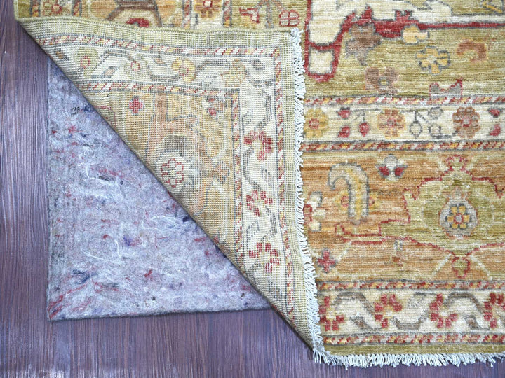 7'11" x 10'0" New Hand Knotted Green Wool Rectangle Oriental Rug - MOA10222429