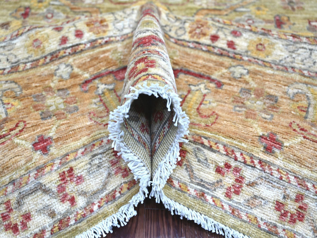 7'11" x 10'0" New Hand Knotted Green Wool Rectangle Oriental Rug - MOA10222429