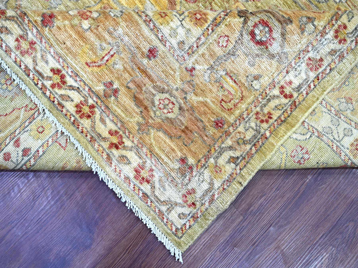 7'11" x 10'0" New Hand Knotted Green Wool Rectangle Oriental Rug - MOA10222429