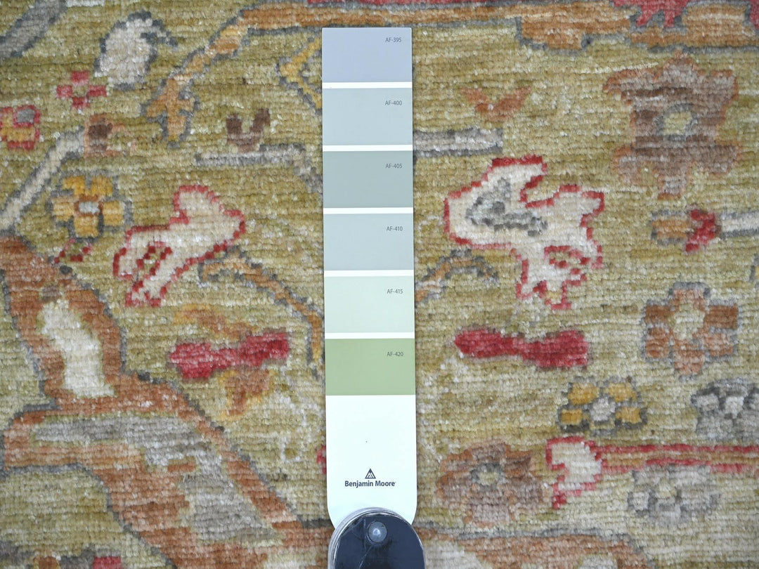 7'11" x 10'0" New Hand Knotted Green Wool Rectangle Oriental Rug - MOA10222429