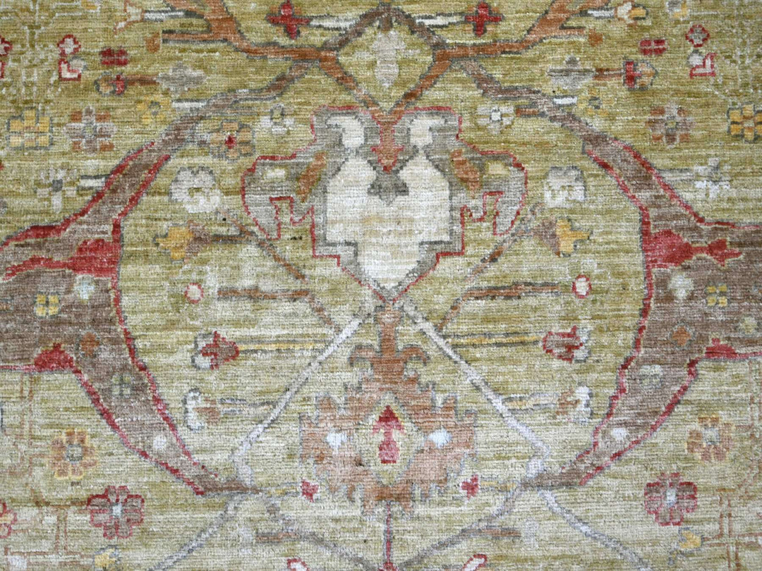 7'11" x 10'0" New Hand Knotted Green Wool Rectangle Oriental Rug - MOA10222429