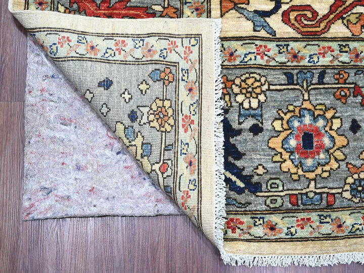 9'2" x 11'9" New Hand Knotted Ivory Wool Rectangle Oriental Rug - MOA10222430