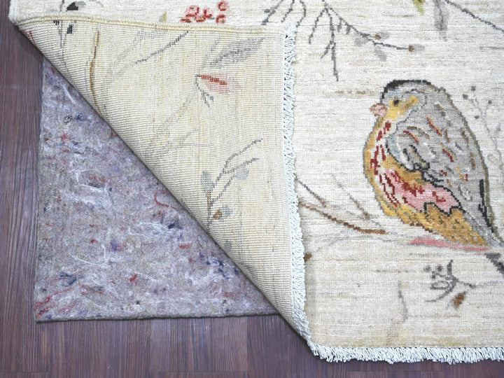 8'1" x 9'8" New Hand Knotted Ivory Wool Rectangle Oriental Rug - MOA10222431