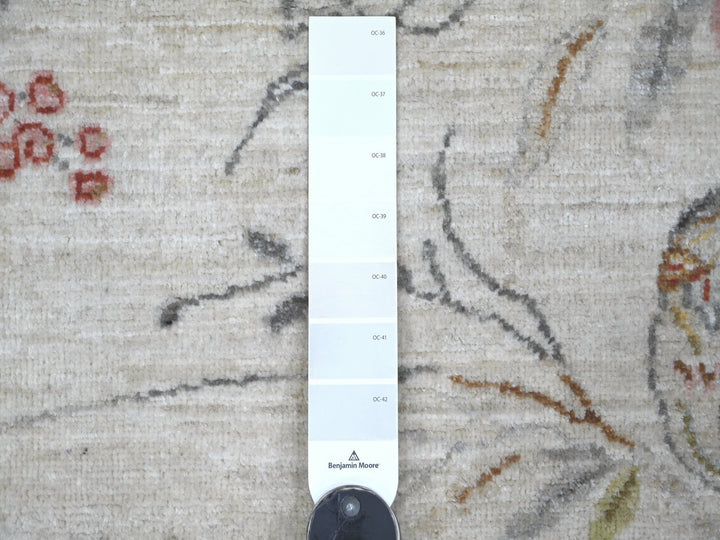 8'1" x 9'8" New Hand Knotted Ivory Wool Rectangle Oriental Rug - MOA10222431