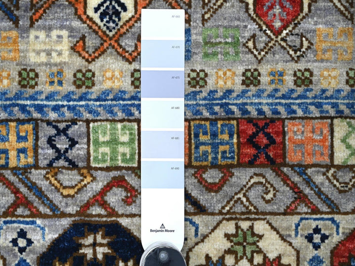 8'1" x 9'9" New Hand Knotted Grey Wool Rectangle Oriental Rug - MOA10222434