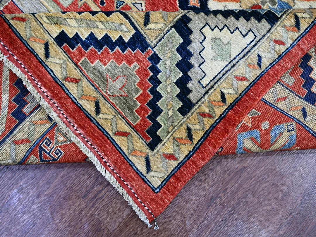 8'1" x 9'9" New Hand Knotted Red Wool Rectangle Oriental Rug - MOA10222435