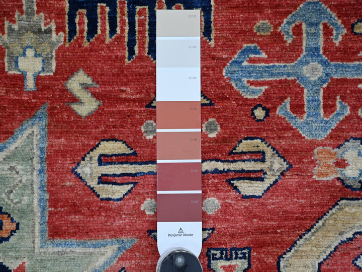 8'1" x 9'9" New Hand Knotted Red Wool Rectangle Oriental Rug - MOA10222435