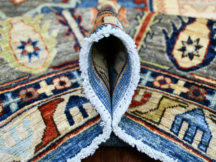 8'2" x 9'11" New Hand Knotted Blue Wool Rectangle Oriental Rug - MOA10222436