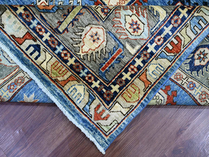 8'2" x 9'11" New Hand Knotted Blue Wool Rectangle Oriental Rug - MOA10222436
