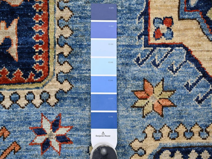 8'2" x 9'11" New Hand Knotted Blue Wool Rectangle Oriental Rug - MOA10222436