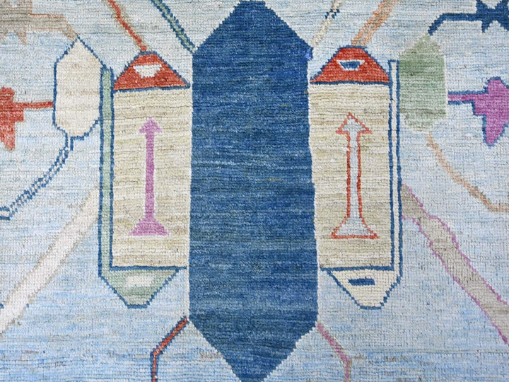 9'0" x 11'6" New Hand Knotted Green Wool Rectangle Oriental Rug - MOA10222437