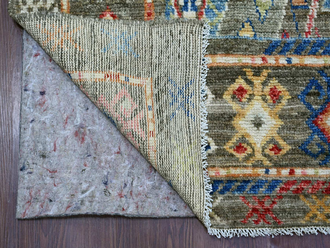 7'9" x 9'11" New Hand Knotted Grey Wool Rectangle Oriental Rug - MOA10222439