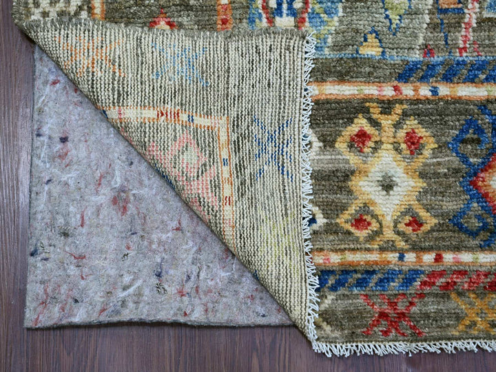 7'9" x 9'11" New Hand Knotted Grey Wool Rectangle Oriental Rug - MOA10222439