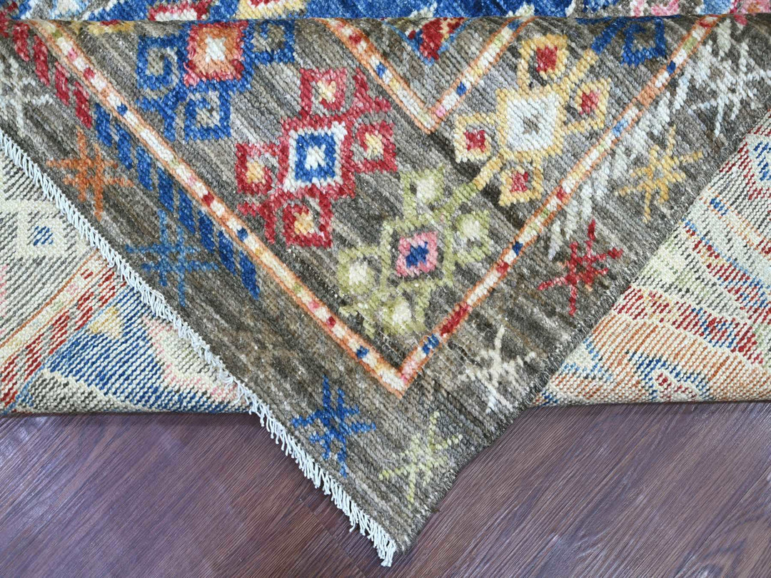 7'9" x 9'11" New Hand Knotted Grey Wool Rectangle Oriental Rug - MOA10222439
