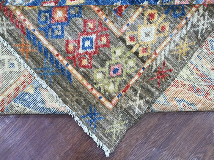7'9" x 9'11" New Hand Knotted Grey Wool Rectangle Oriental Rug - MOA10222439