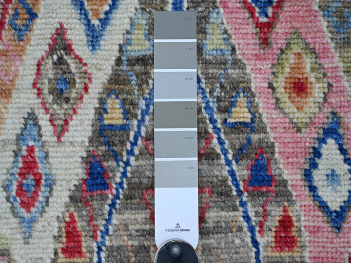 7'9" x 9'11" New Hand Knotted Grey Wool Rectangle Oriental Rug - MOA10222439
