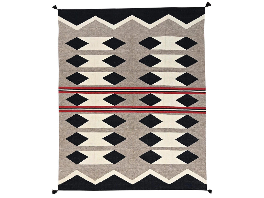 8'2" x 10'0" New Hand Woven Brown Wool Rectangle Oriental Rug - MOA1022243