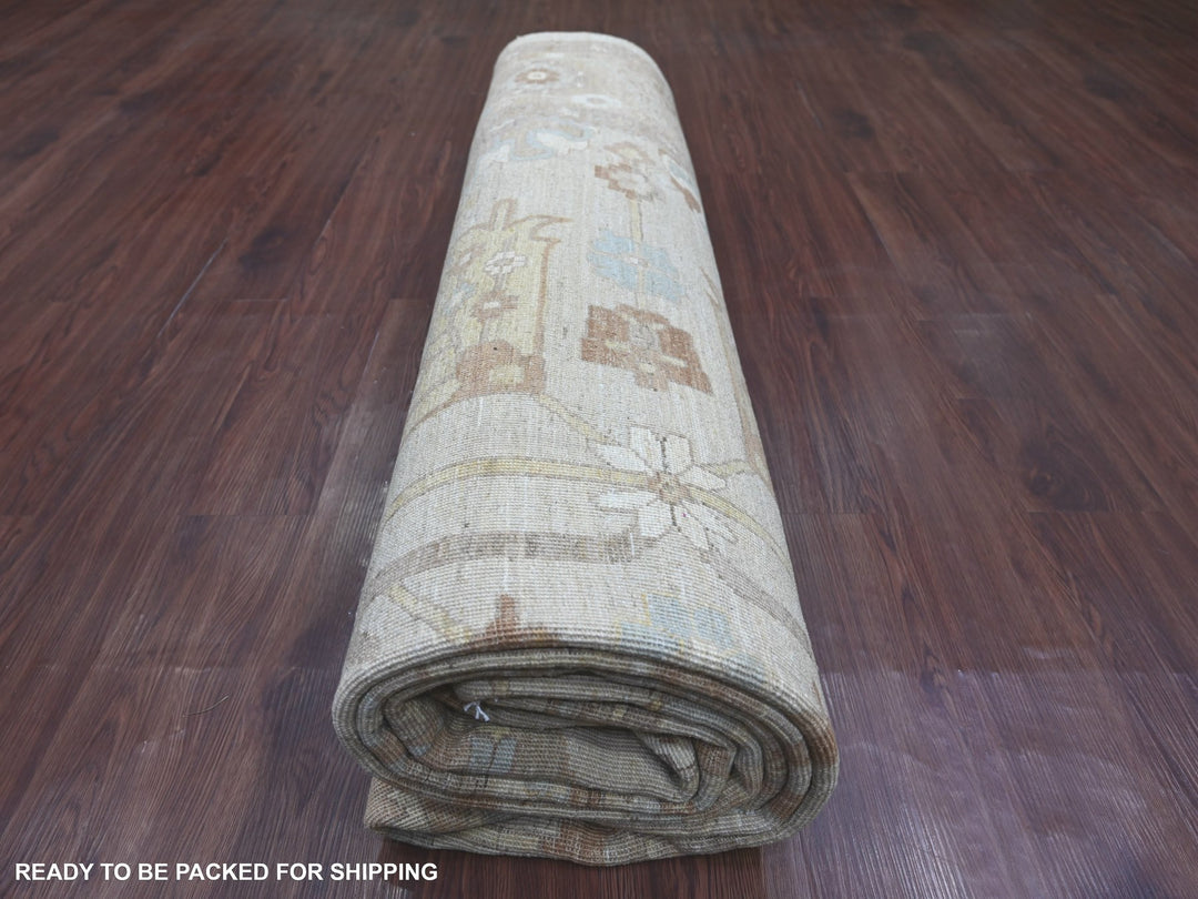 9'0" x 11'9" New Hand Knotted Grey Wool Rectangle Oriental Rug - MOA10222440