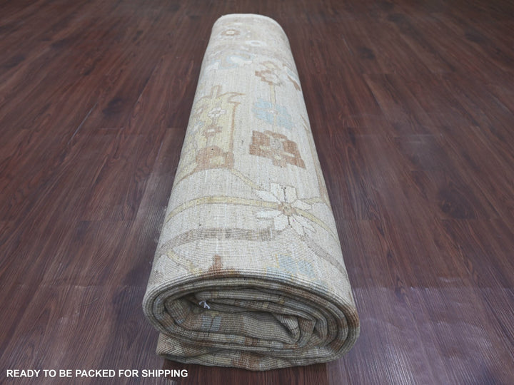 9'0" x 11'9" New Hand Knotted Grey Wool Rectangle Oriental Rug - MOA10222440