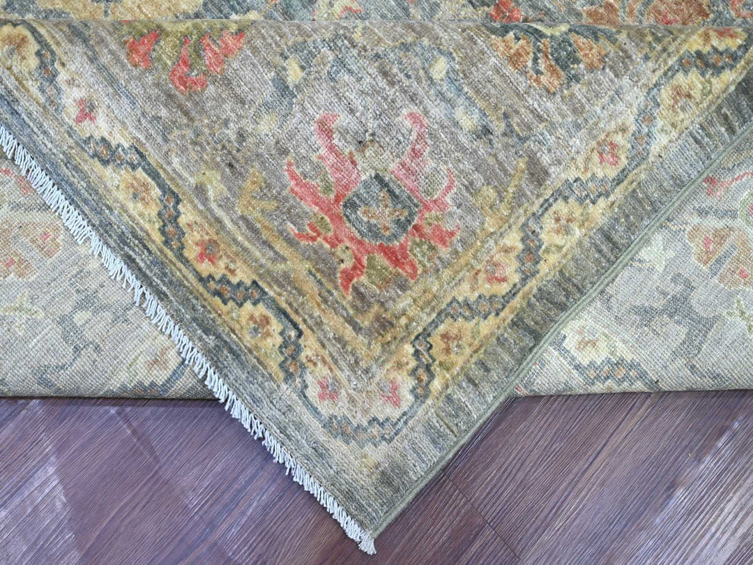 8'11" x 12'2" New Hand Knotted Grey Wool Rectangle Oriental Rug - MOA10222442