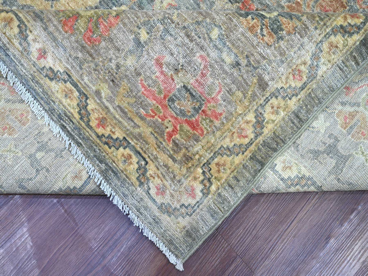 8'11" x 12'2" New Hand Knotted Grey Wool Rectangle Oriental Rug - MOA10222442