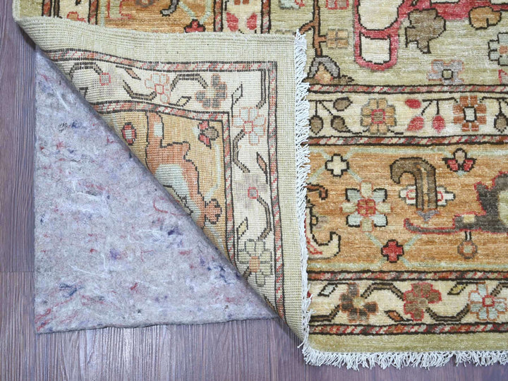 9'2" x 11'8" New Hand Knotted Green Wool Rectangle Oriental Rug - MOA10222446