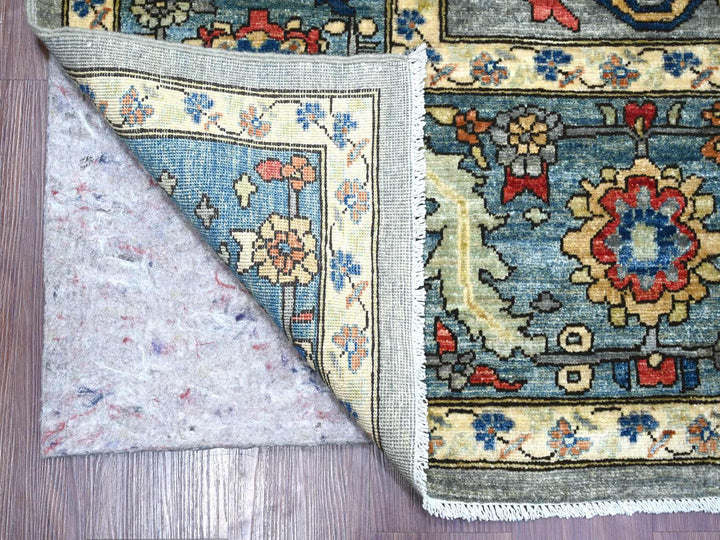 9'0" x 12'1" New Hand Knotted Grey Wool Rectangle Oriental Rug - MOA10222447