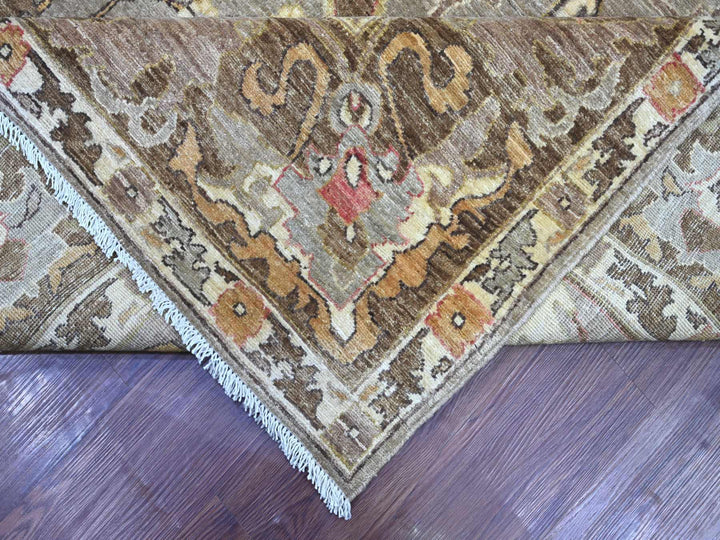 9'11" x 13'2" New Hand Knotted Grey Wool Rectangle Oriental Rug - MOA10222449