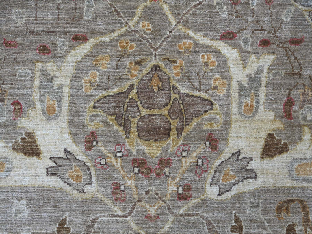 9'11" x 13'2" New Hand Knotted Grey Wool Rectangle Oriental Rug - MOA10222449