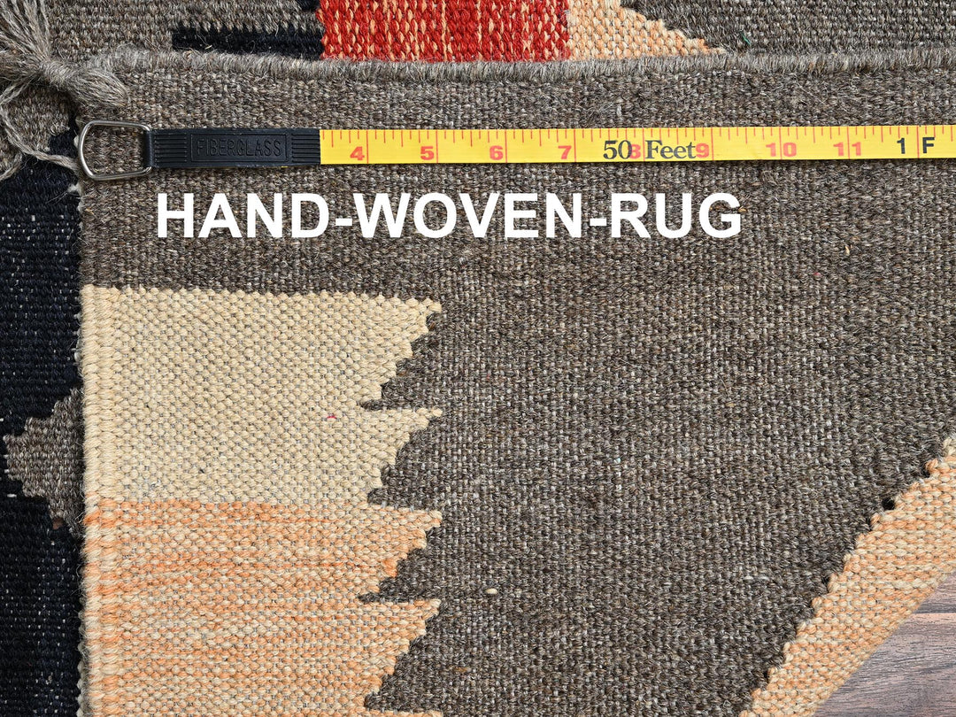 8'11" x 12'1" New Hand Woven Green Wool Rectangle Oriental Rug - MOA1022244