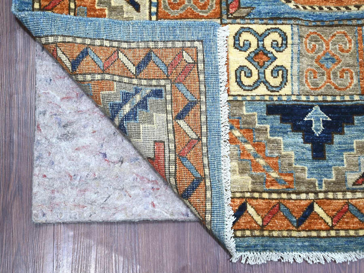 8'2" x 9'9" New Hand Knotted Blue Wool Rectangle Oriental Rug - MOA10222451