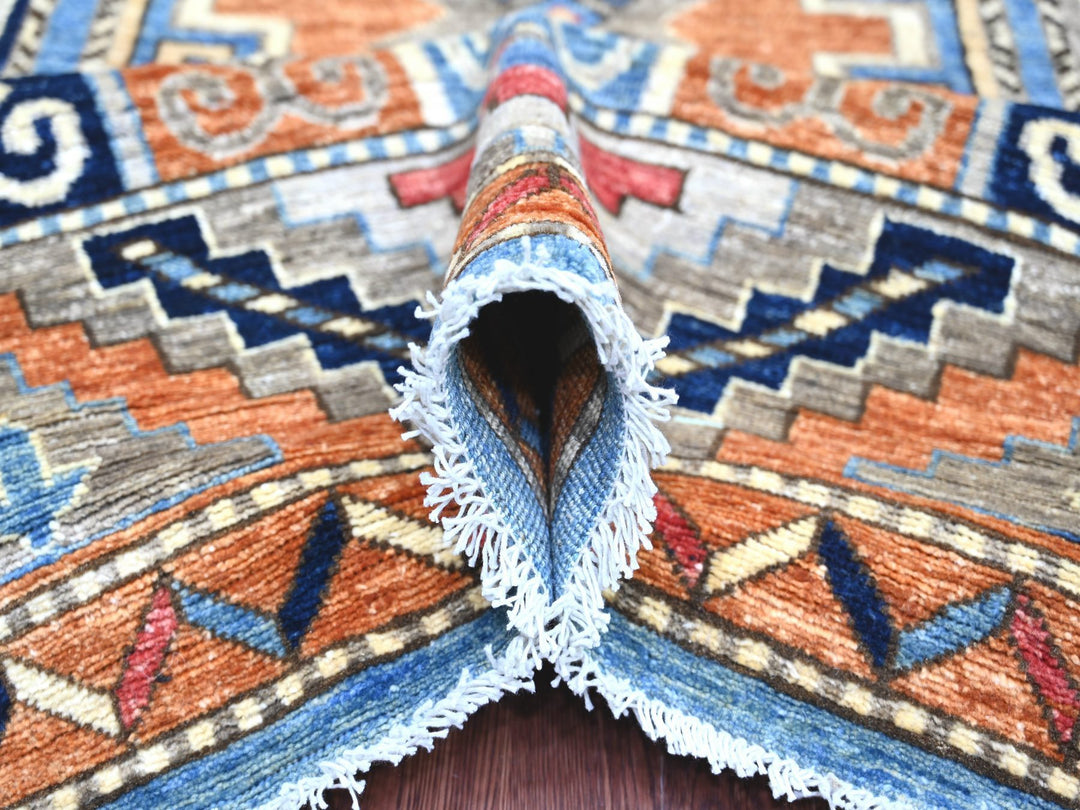 8'2" x 9'9" New Hand Knotted Blue Wool Rectangle Oriental Rug - MOA10222451