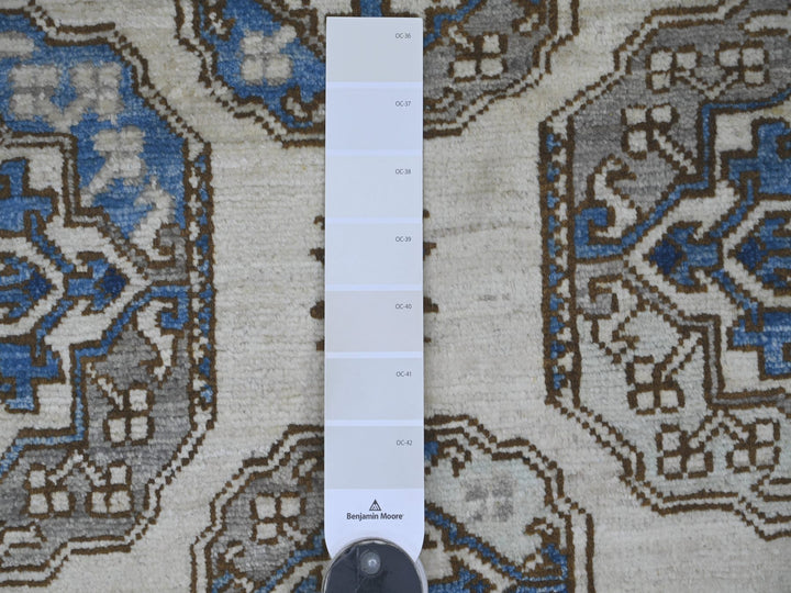 9'2" x 11'9" New Hand Knotted Ivory Wool Rectangle Oriental Rug - MOA10222452