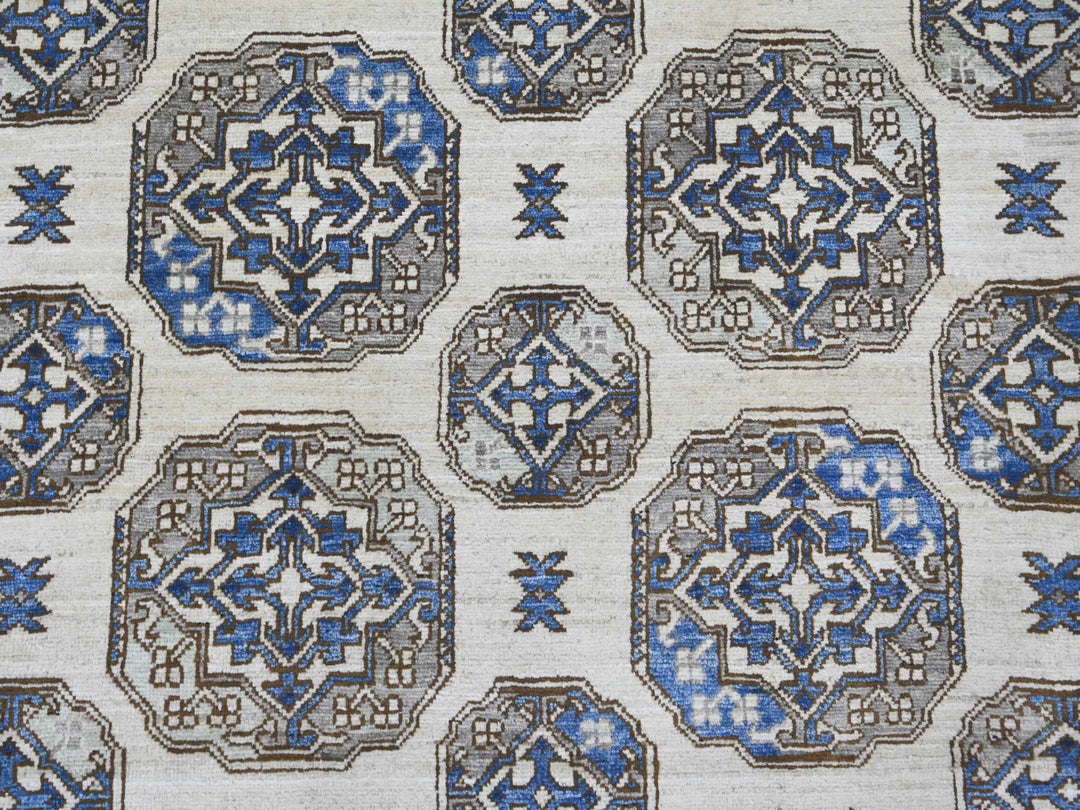 9'2" x 11'9" New Hand Knotted Ivory Wool Rectangle Oriental Rug - MOA10222452