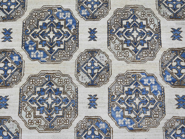 9'2" x 11'9" New Hand Knotted Ivory Wool Rectangle Oriental Rug - MOA10222452