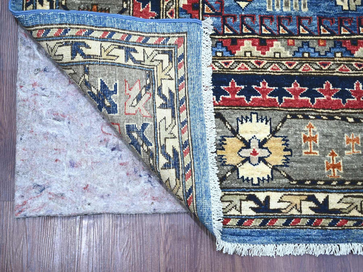 9'1" x 11'9" New Hand Knotted Blue Wool Rectangle Oriental Rug - MOA10222453