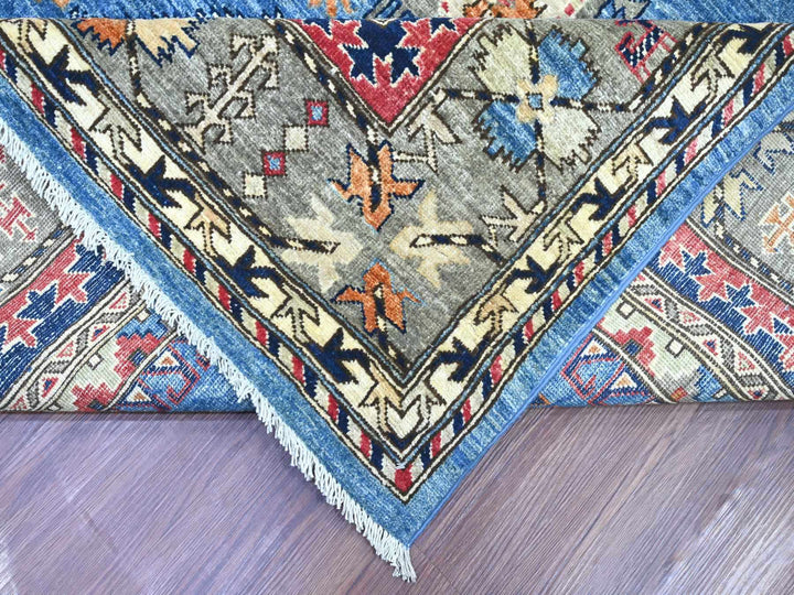 9'1" x 11'9" New Hand Knotted Blue Wool Rectangle Oriental Rug - MOA10222453