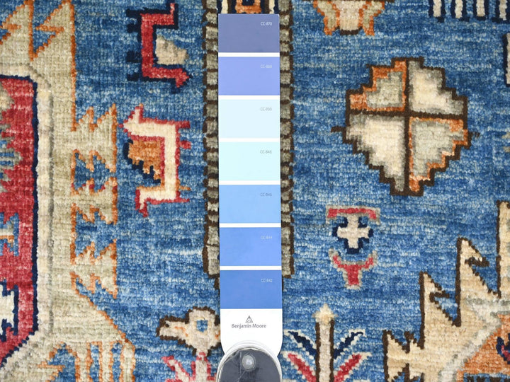9'1" x 11'9" New Hand Knotted Blue Wool Rectangle Oriental Rug - MOA10222453