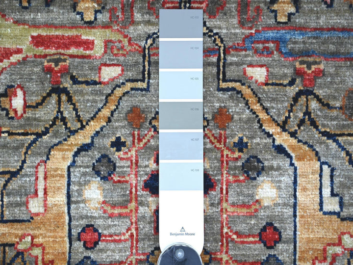 8'10" x 12'0" New Hand Knotted Grey Wool Rectangle Oriental Rug - MOA10222456