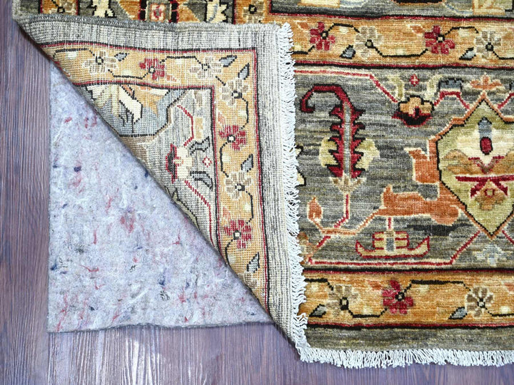 8'9" x 11'9" New Hand Knotted Grey Wool Rectangle Oriental Rug - MOA10222457