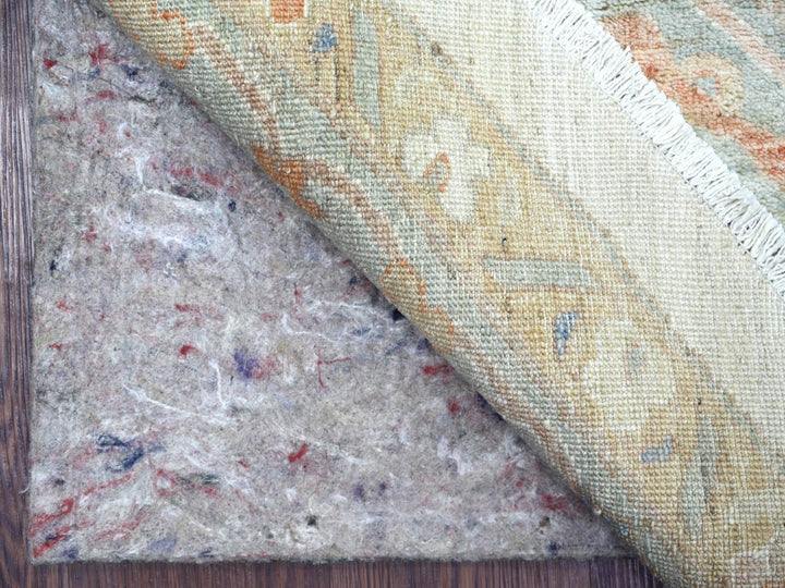 9'11" x 10'1" New Hand Knotted Ivory Wool Round Oriental Rug - MOA10222460