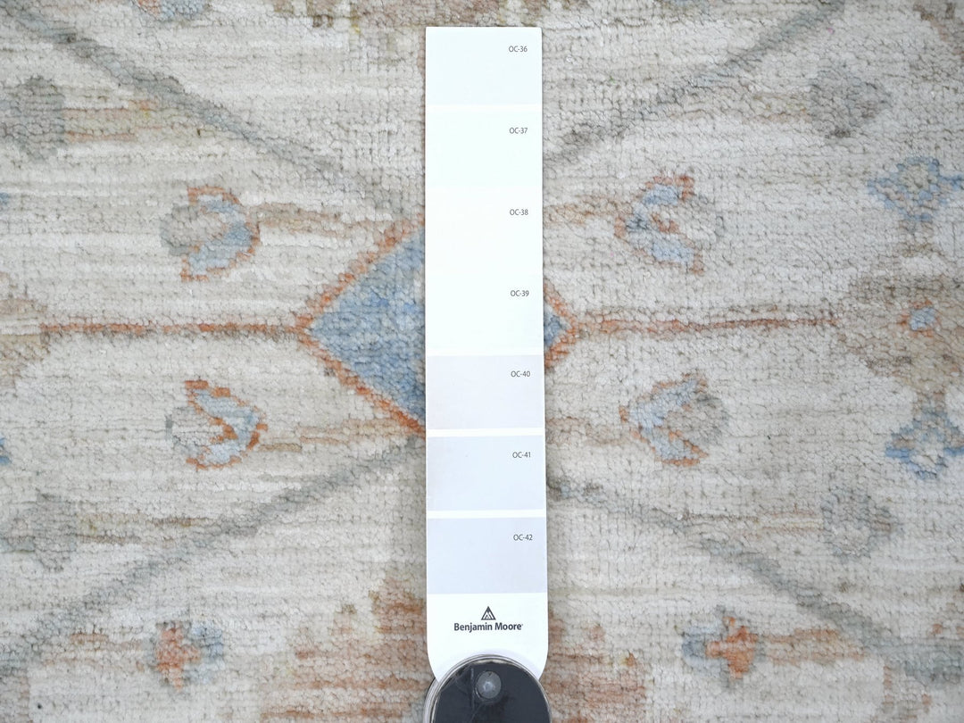 9'11" x 10'1" New Hand Knotted Ivory Wool Round Oriental Rug - MOA10222460