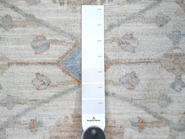 9'11" x 10'1" New Hand Knotted Ivory Wool Round Oriental Rug - MOA10222460