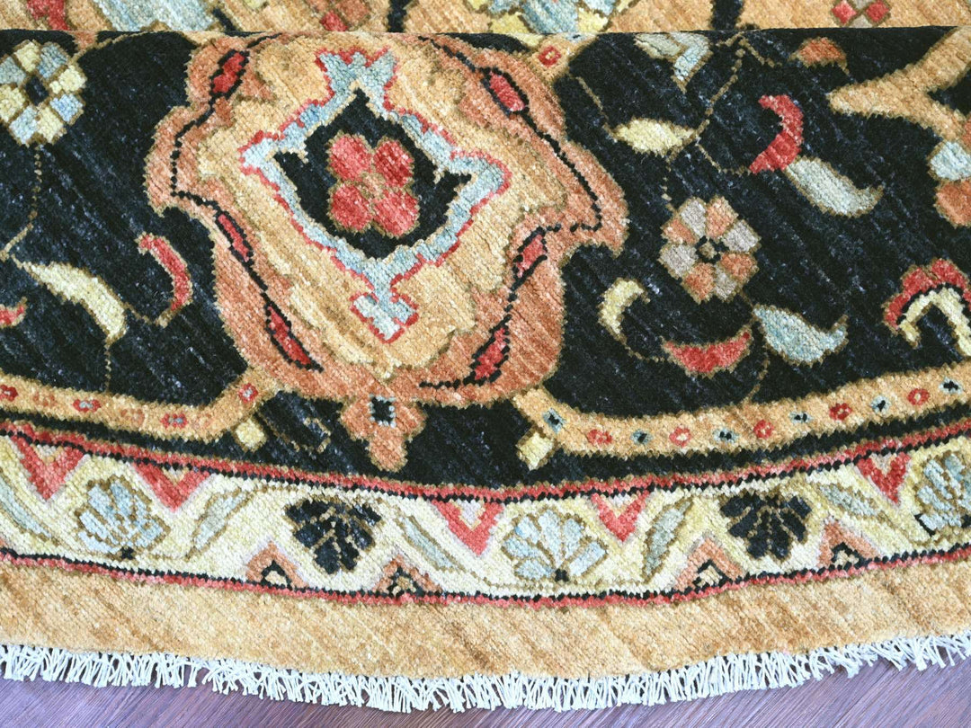 9'11" x 9'11" New Hand Knotted Brown Wool Round Oriental Rug - MOA10222461